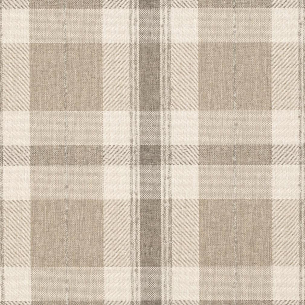 Natural Stain Resistant Performance Pet Friendly Plaid Woven Pattern Upholstery Fabric by The Yard - SKU: Memphis Dune