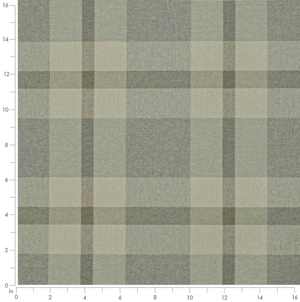 Green Stain Resistant Performance Pet Friendly Plaid Woven Pattern Upholstery Fabric by The Yard - SKU: Aimes Sage