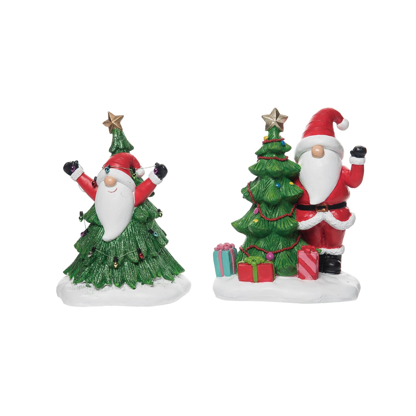 Resin Gnome Tree Figurine Set of 2 Christmas Decorations | Michaels