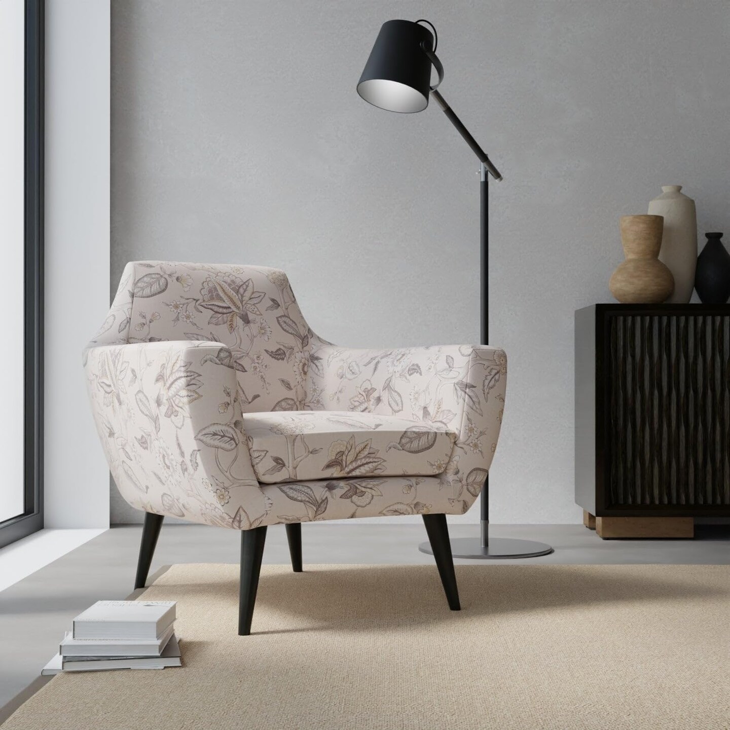 Beige Taupe Performance Grade Eco-Friendly Linen Look Print Upholstery Fabric by The Yard - SKU: Anika Dove
