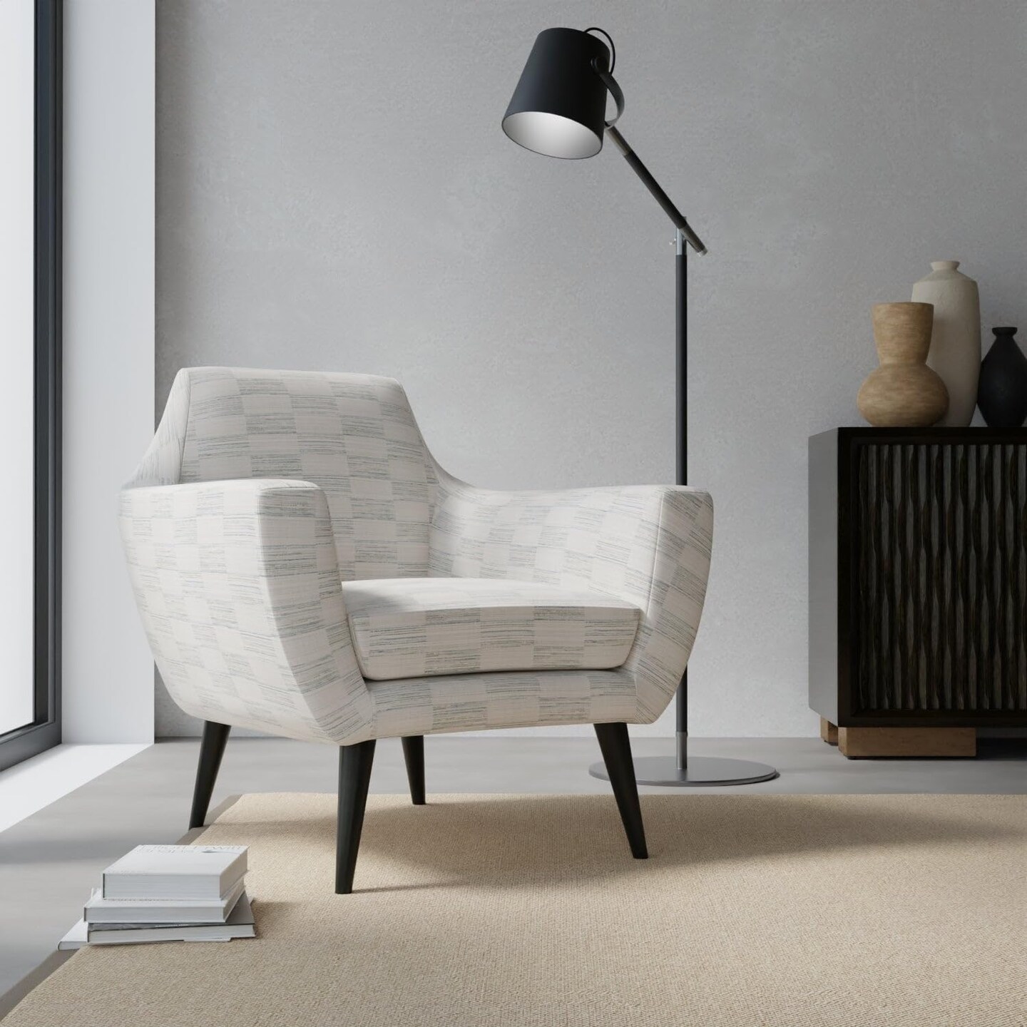 Aqua Teal Performance Grade Abstract Geometric Woven Pattern Upholstery Fabric by The Yard - SKU: Mina Capri