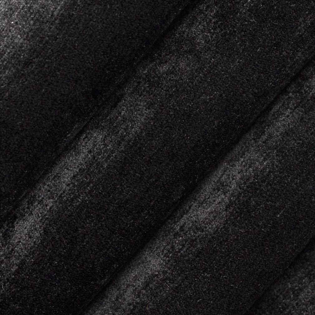 Black Stain Resistant Performance Pet Friendly Velvet Upholstery Fabric by The Yard - SKU: Dani Onyx