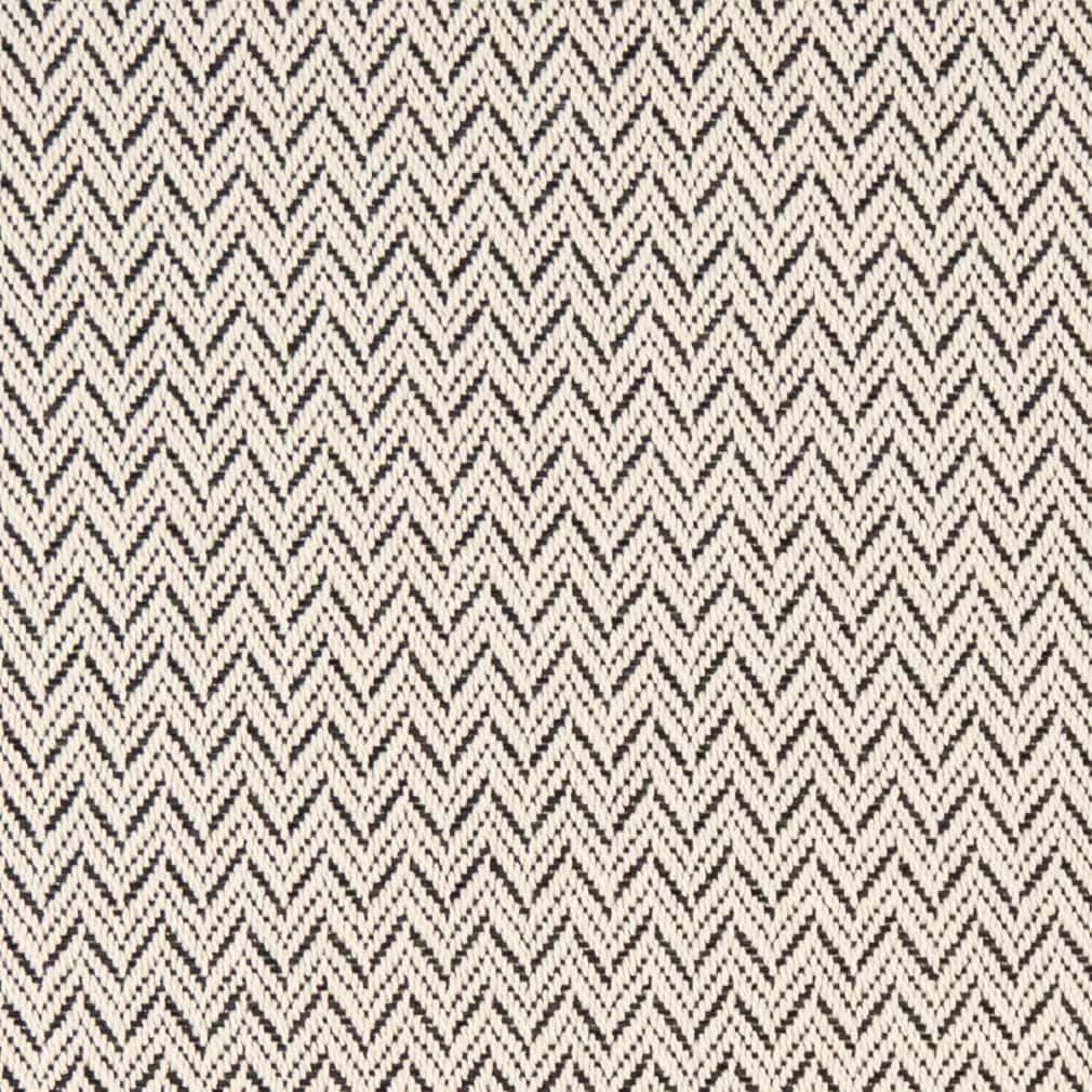 Black Eco Friendly Made in America Abstract Geometric Chevron Woven Pattern Upholstery Fabric by The Yard - SKU: Leo Coal