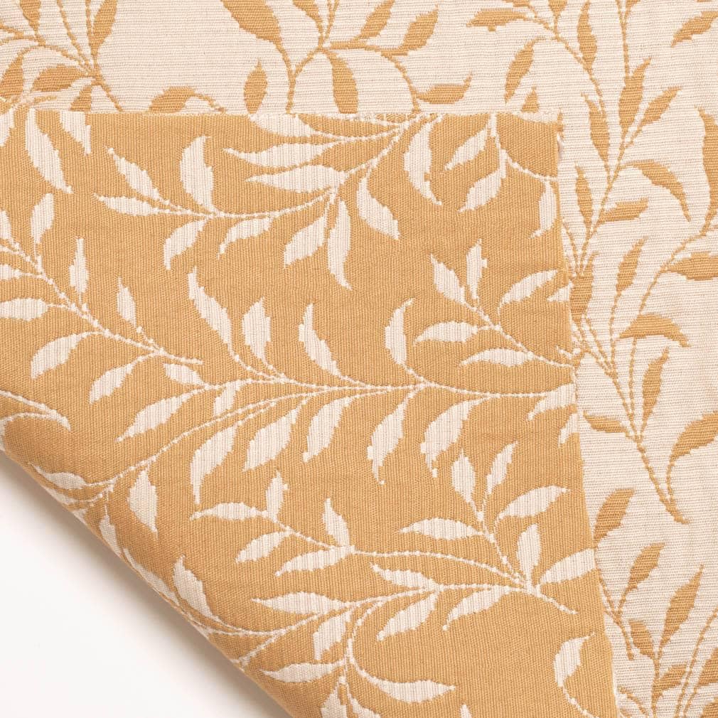 Yellow Leaves Matelasse Woven Pattern Upholstery Fabric by The Yard - SKU: Brantley Honey