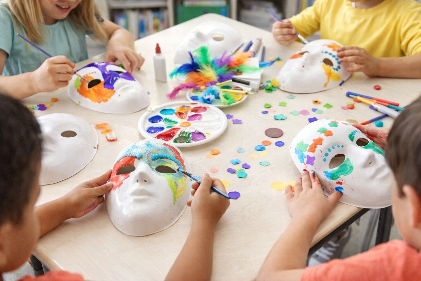 Full Face Craft Masks, White Plastic, Paint & Decorate, 9", 12 Pack