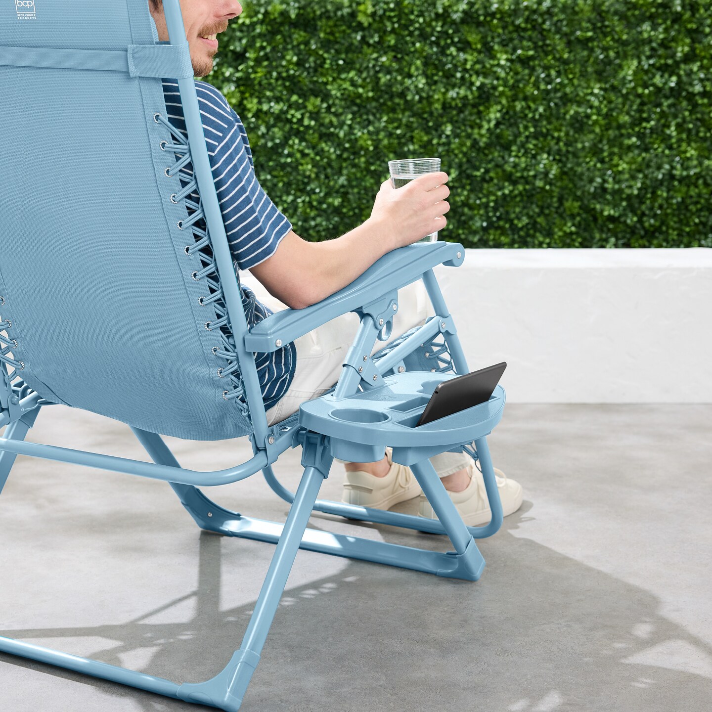 Best Choice Products Monochromatic Zero Gravity Chair, Folding Patio Recliner w/Side Tray, Headrest