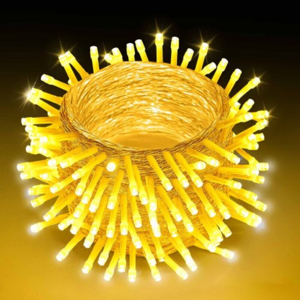 Warm White LED Christmas String Lights 200 Bulbs 76ft with Timer
