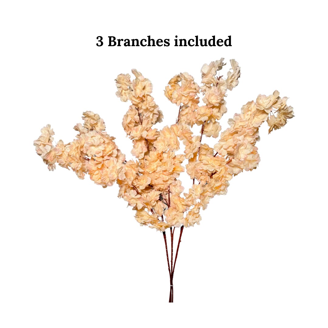 Mila Blush Faux Silk Cherry Blossom Branches Set of 3 Blush Flowers 36'' Fall Decor