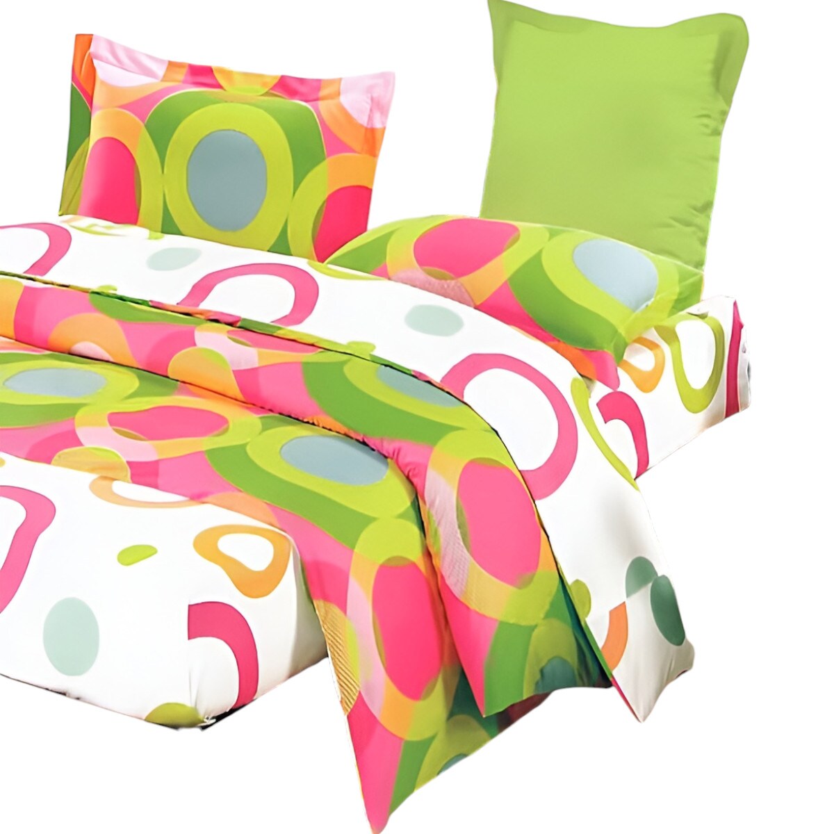 100% Cotton 7-Pc Full Bedding Set Green Duvet Comforter Deep Pocket