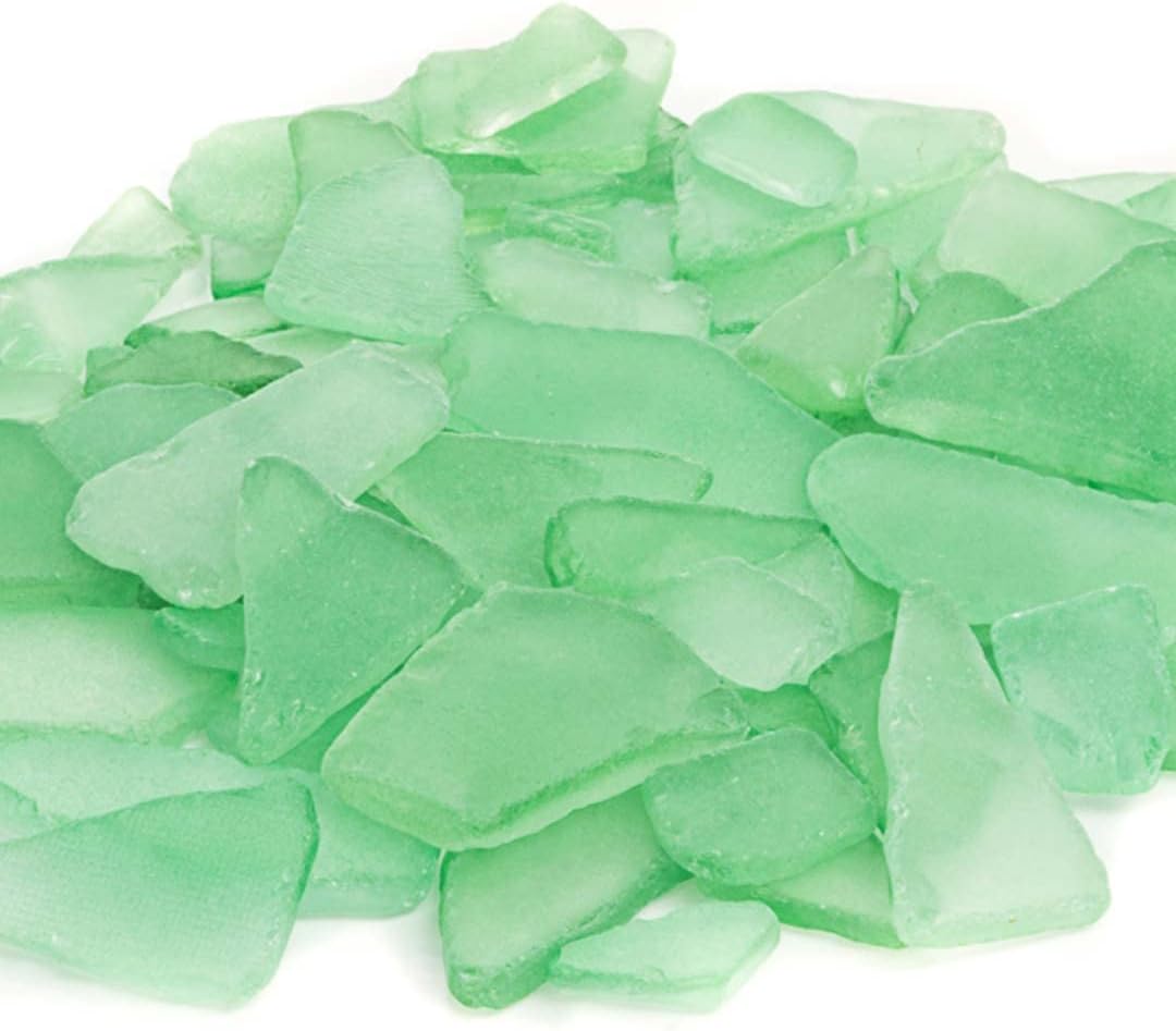 Sea Glass 11 Ounces Mint Green Sea Glass - Bulk Seaglass Pieces for Beach Decor & Crafts