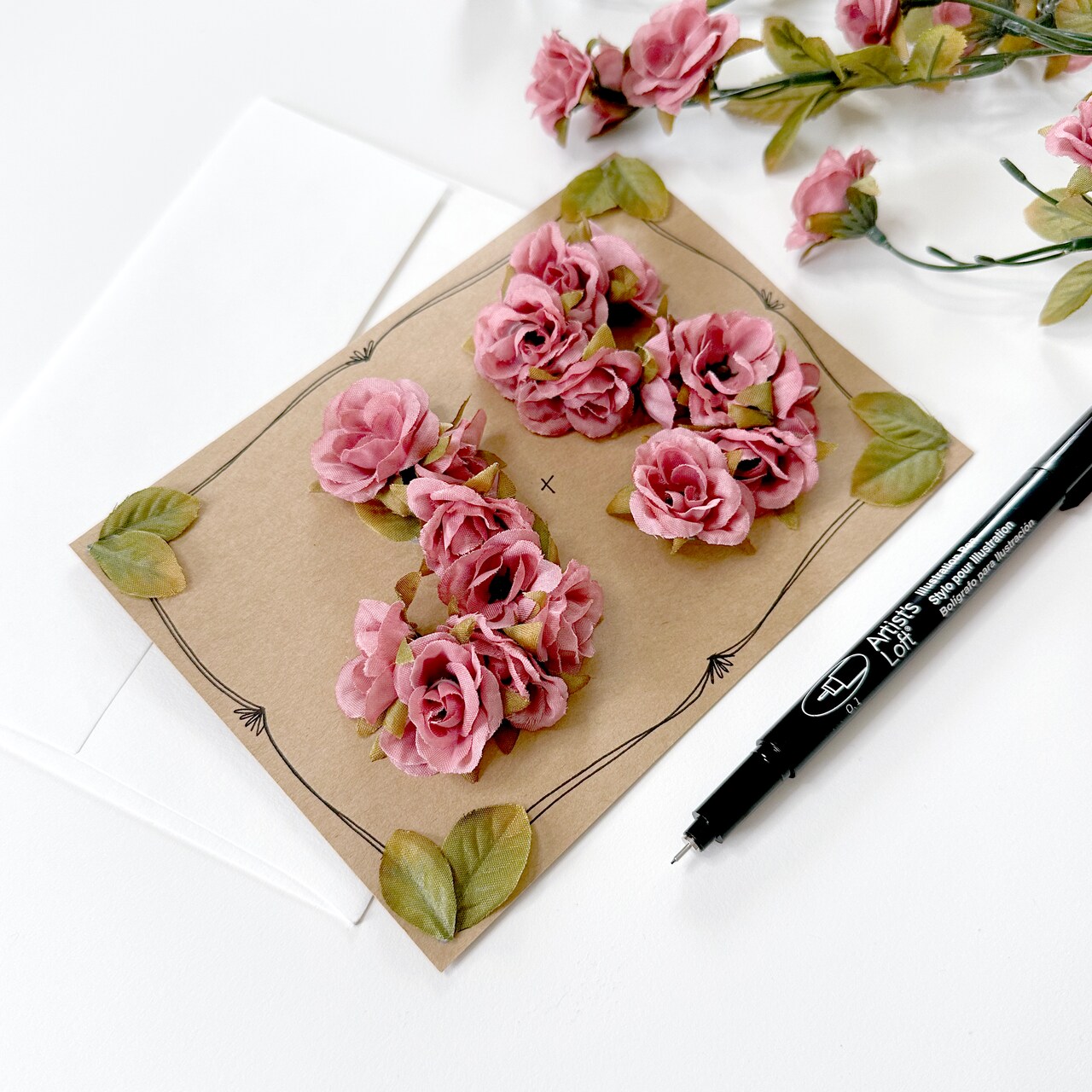 Floral Monogram Valentine's Day Card