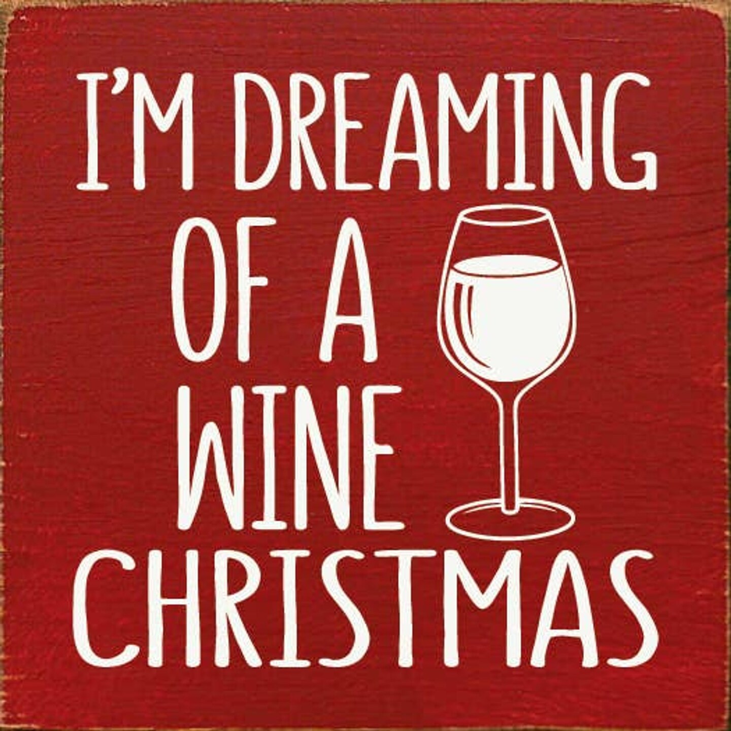 Edge Collections - 7" x 7" - Rustic Wine Glass for Christmas Celebrations - 1 Piece