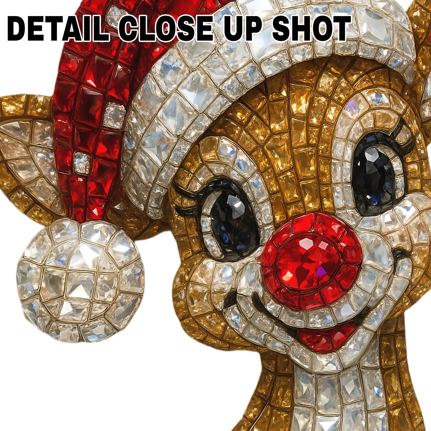 Christmas DTF Transfer - Cute Rhinestone Reindeer Ready to Press