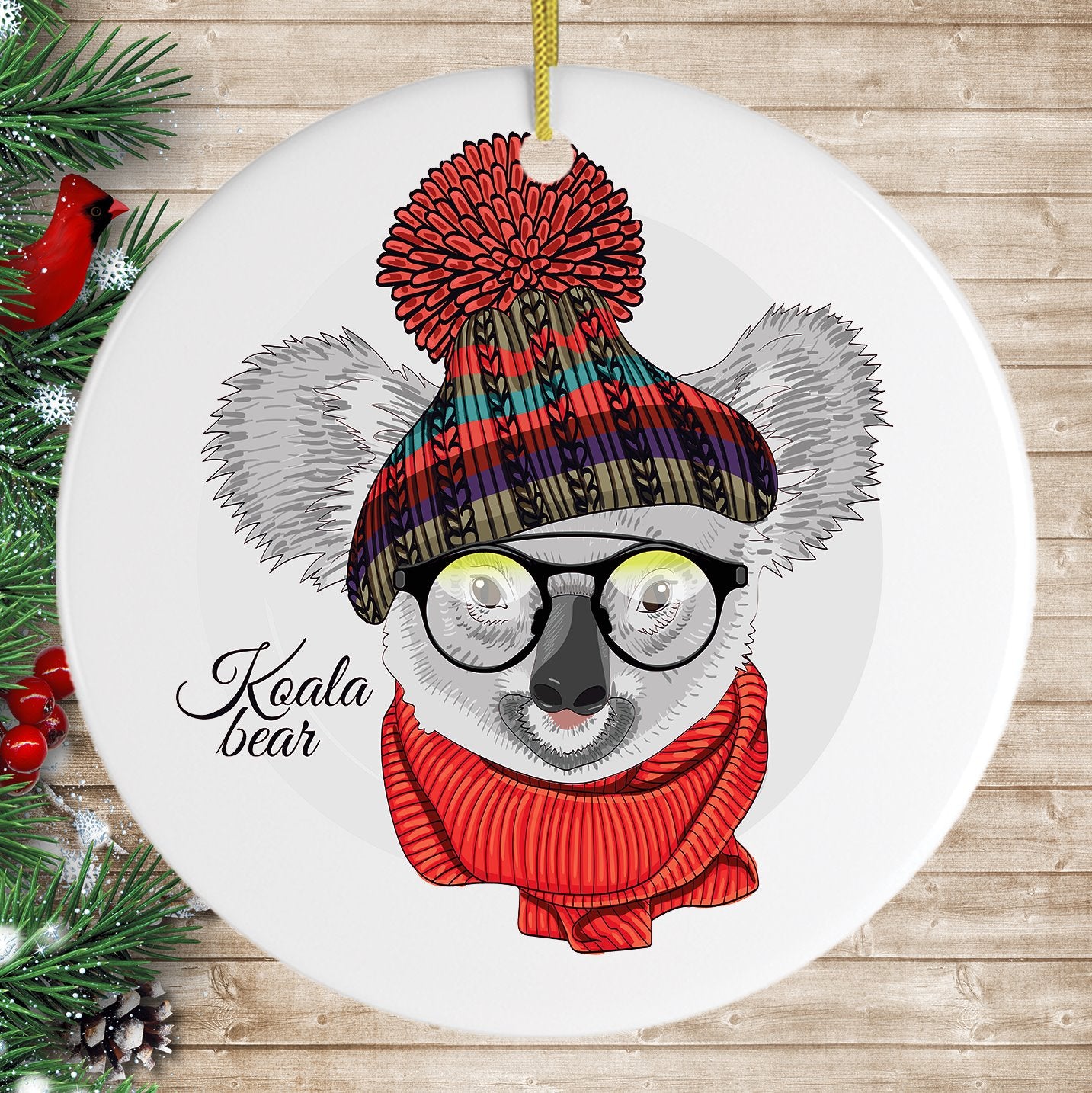 Winter Koala Christmas Ornament