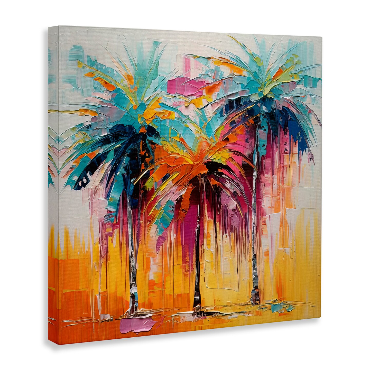 Stupell Industries Vivid Modern Palms Canvas Wall Art