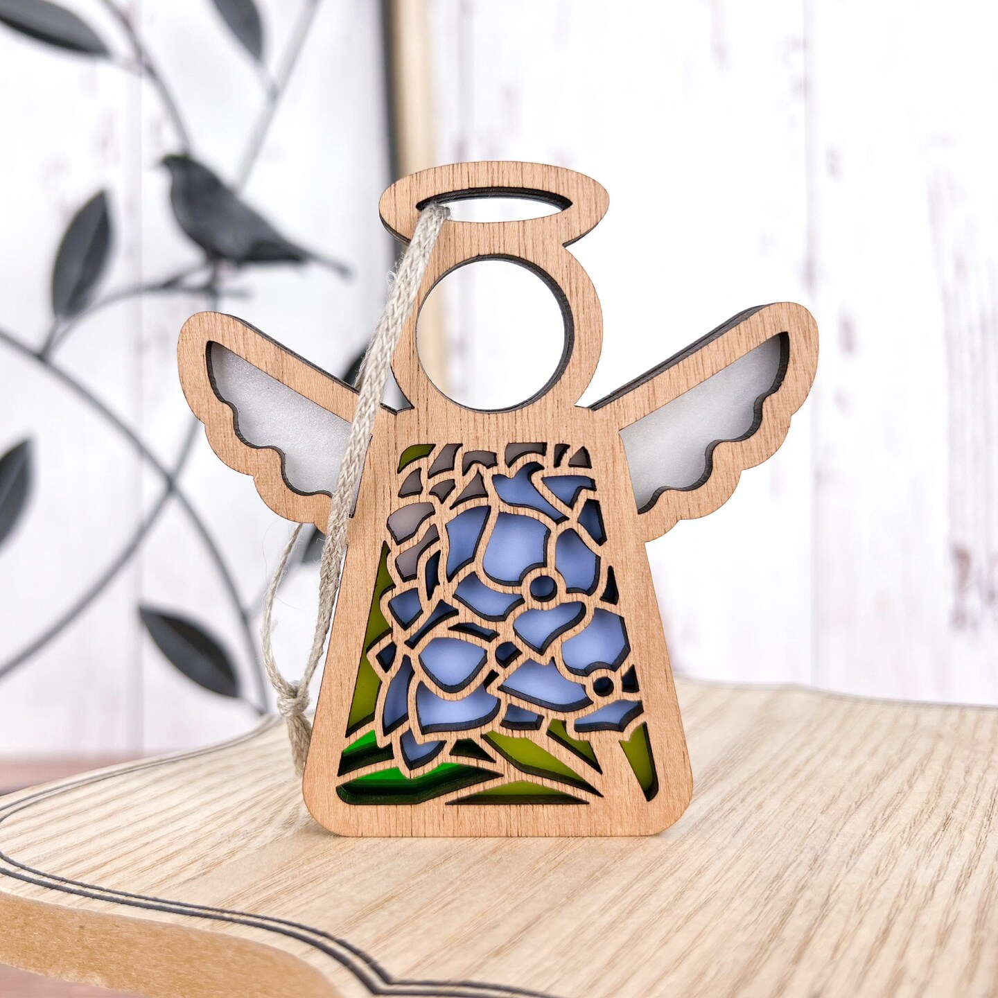 3.5&#x22; (H) Hydrangea Ornament - Handcrafted in Texas - Mother&#x27;s Angels&#xAE; Figurine - Mother&#x27;s Day Gifts