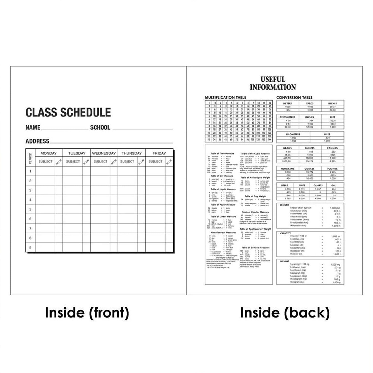 Premium Composition Book, 5-1&#x22; Quad-Ruled, Marble, 100 Sheets, Pack of 6