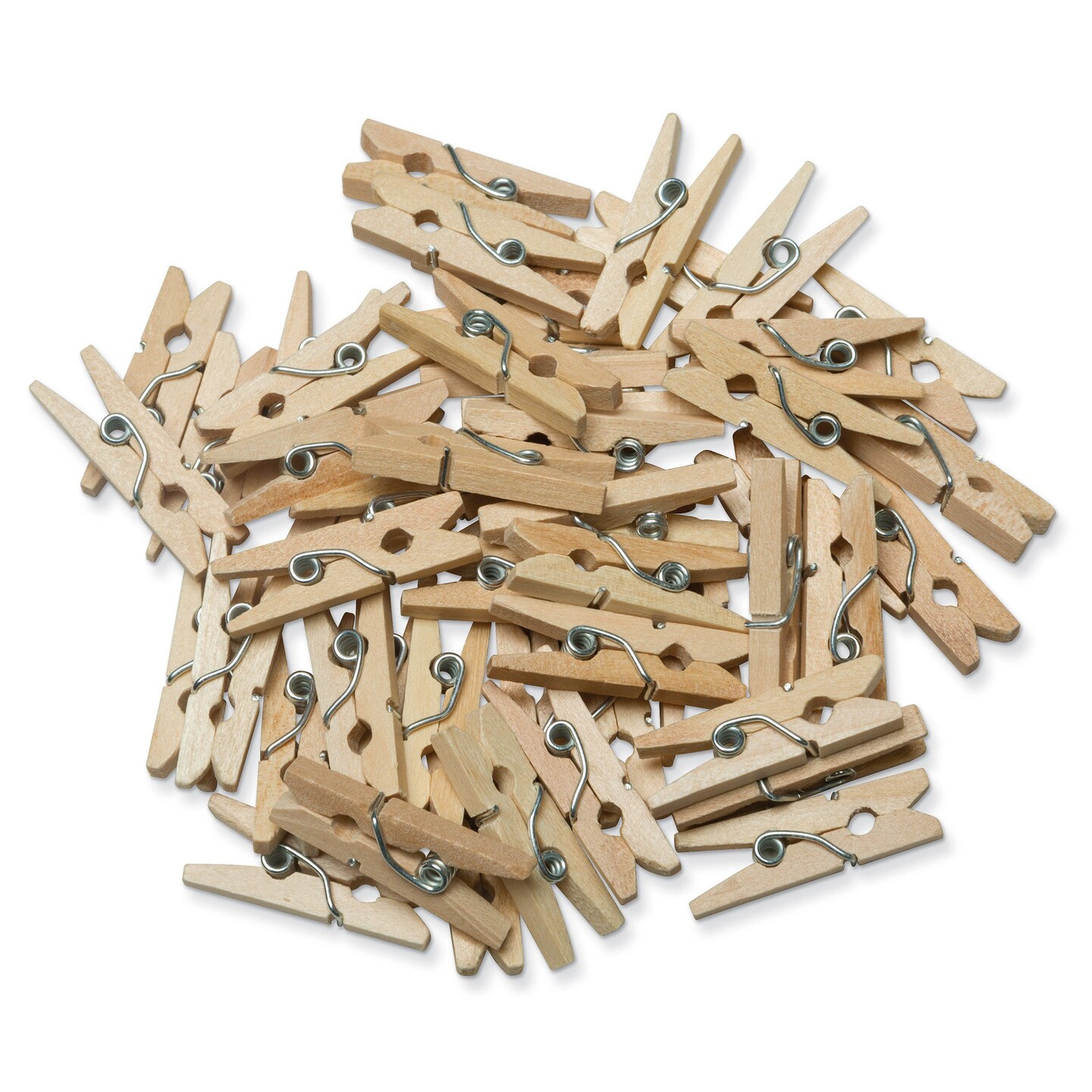 Mini Spring Clothespins, Natural, 1&#x22;, 50 Pieces