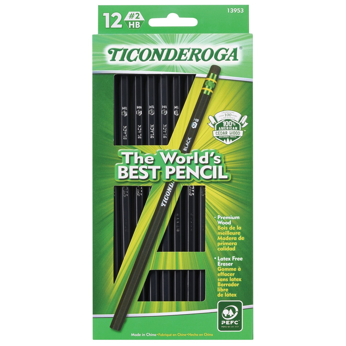 Wood-Cased Pencils, Black, 12 Count