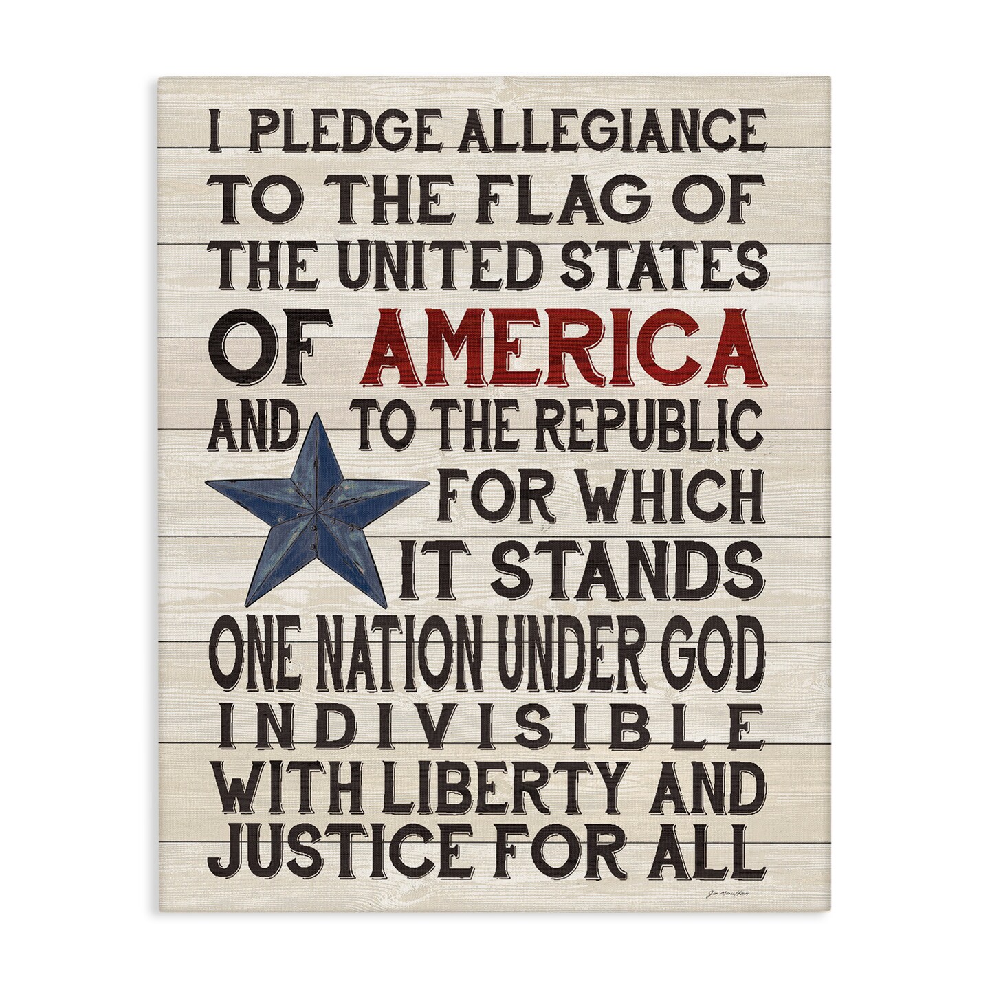 Stupell Industries Pledge of Allegiance Patriotic Canvas Wall Art