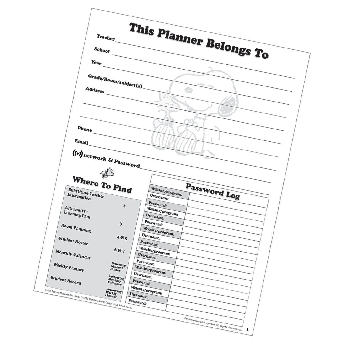 Peanuts Lesson Plan &#x26; Record Books