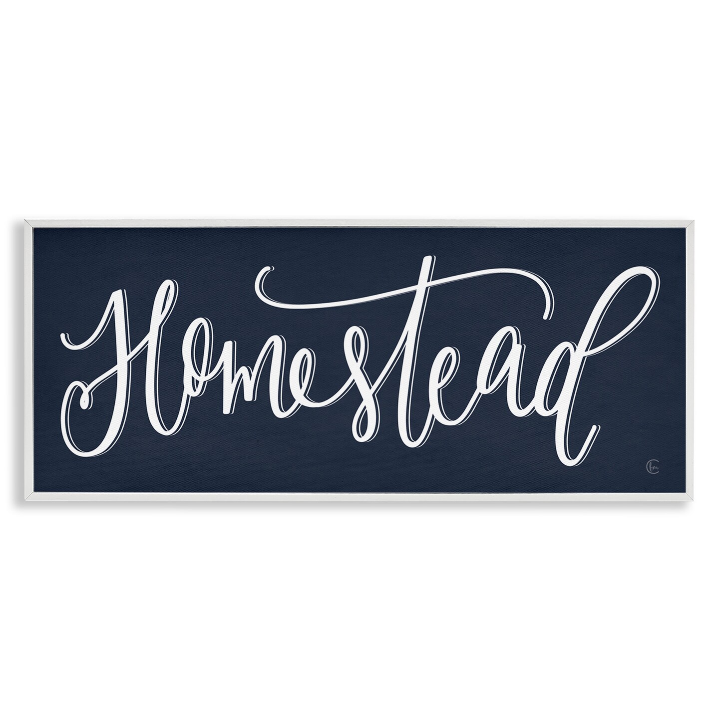 Stupell Industries Navy Blue Homestead Phrase Framed Giclee Art