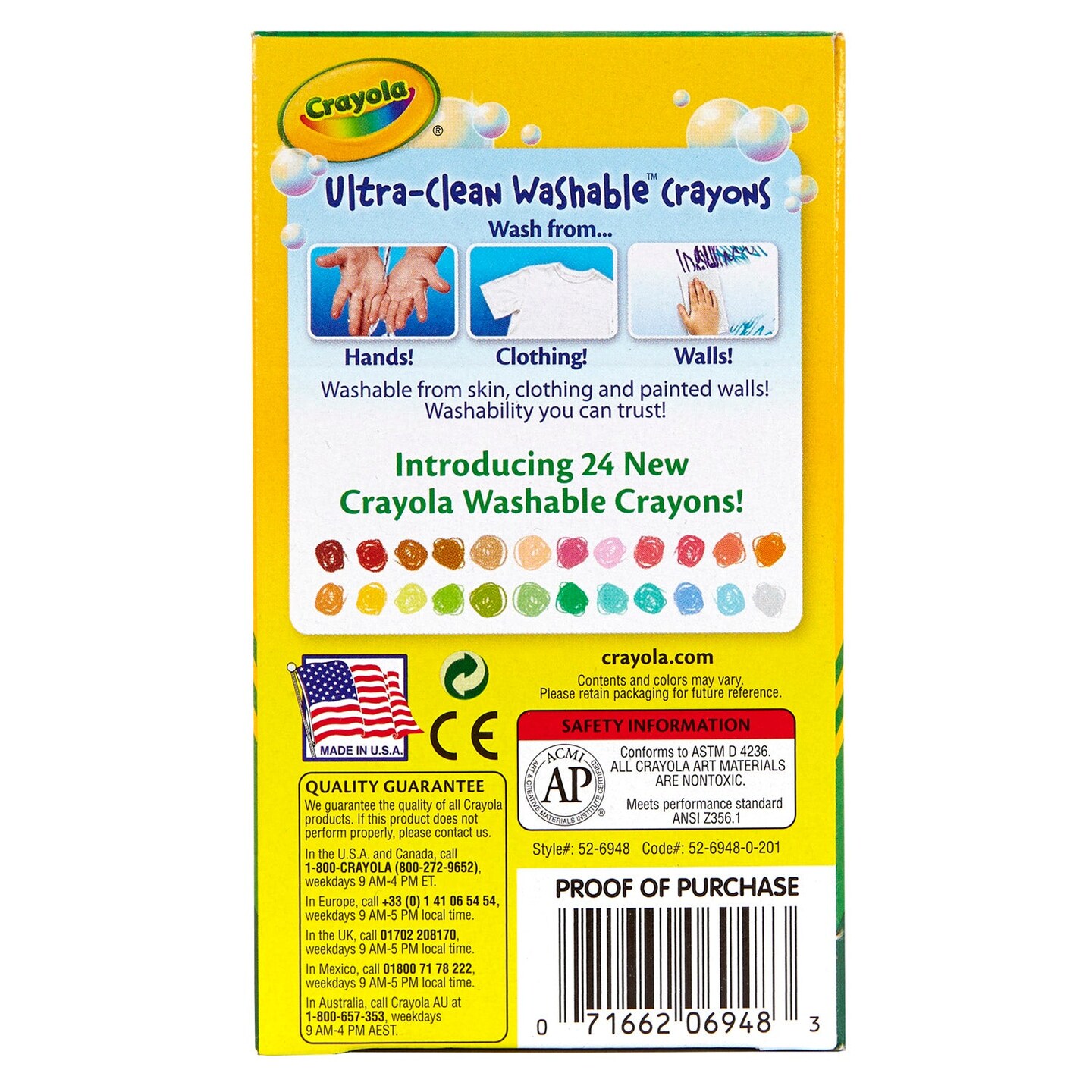 Ultra-Clean Washable Crayons, Regular Size, Pack of 48