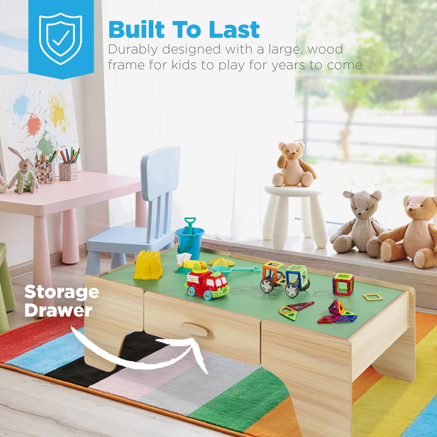 Best Choice Products Kids 35-Piece Train Table, Large Multipurpose Wooden Playset w/ Reversible Table Top