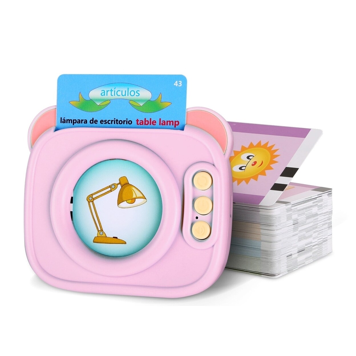 Spanish English Talking Flash Cards 224 Sight Words Bilingual Flash Cards Rechargeable Card Early Education Device