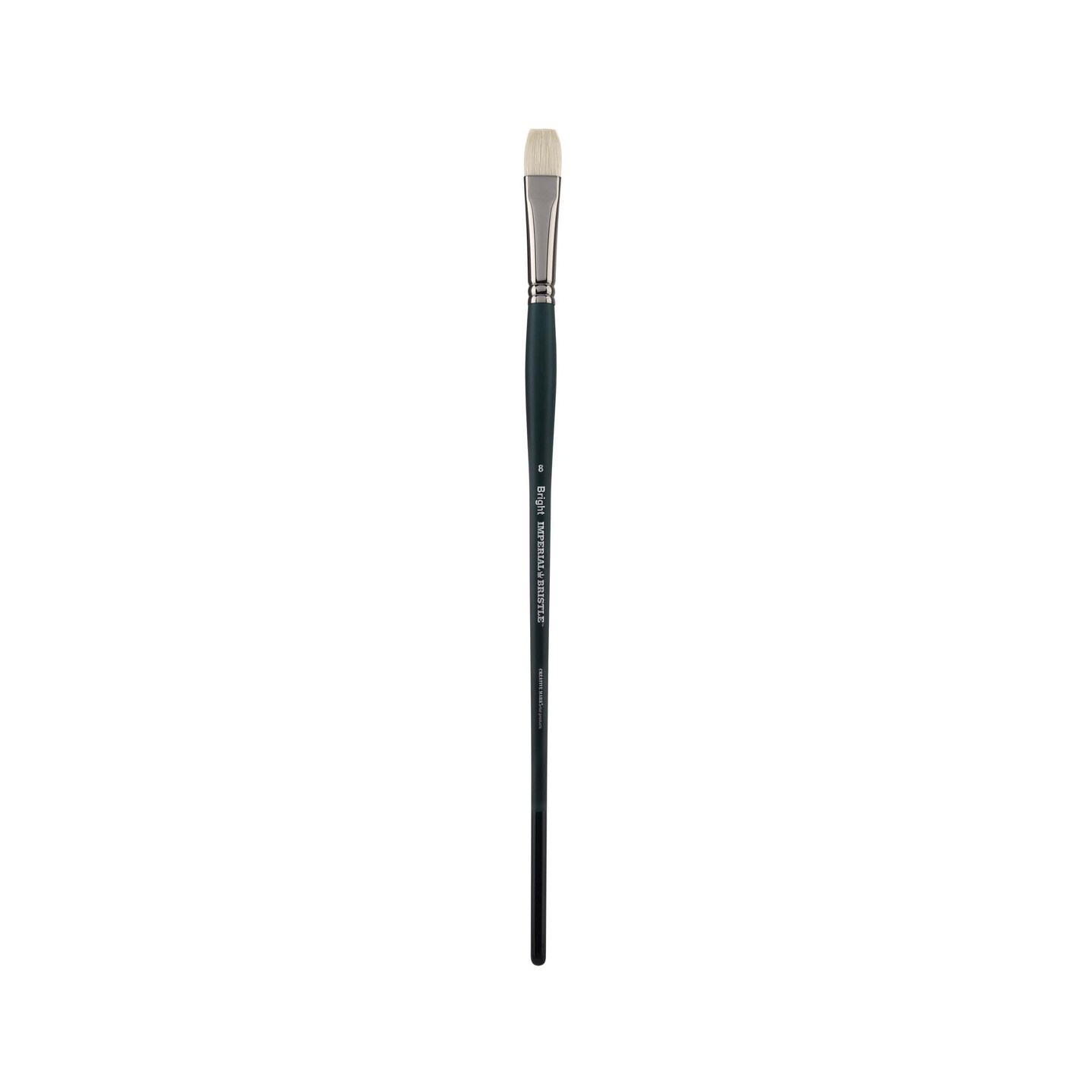 Creative Mark Imperial Professional Chungking Hog Bristle Brush - Bright , Handmade Long Handle Oil Paint Brushes for Artists, Nickel-Plated Brass Ferrules, Stiff Yet Soft Natural Bristles