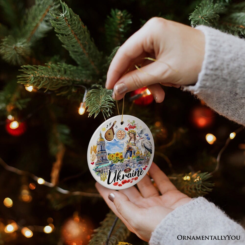 Artistic Ukraine Vintage Ornament, Traditional Souvenir Gift and Christmas Tree Decoration