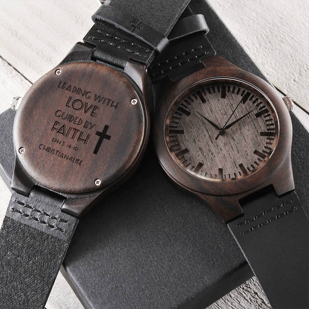 Leading with Love Engraved Wooden Watch - image10