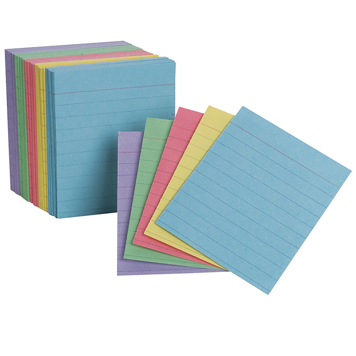 Mini Index Cards, 3&#x22; x 2.5&#x22;, Ruled, Assorted Colors, 200 Per Pack