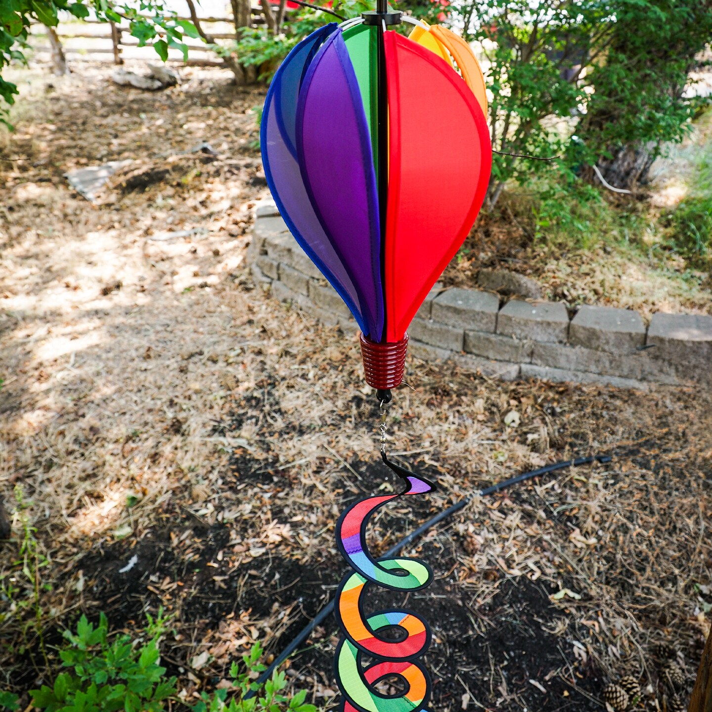 In the Breeze Mini Rainbow Panel Hot Air Balloon Wind Spinner