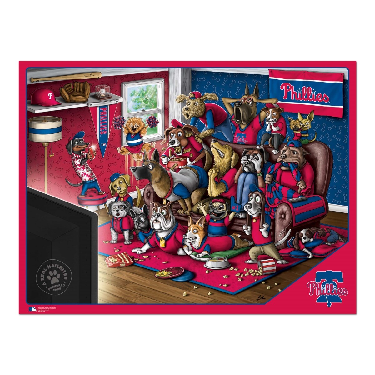 YouTheFan 18 x 24 in. MLB Philadelphia Phillies Purebred Fans Puzzle, Multi Color - 500 Piece