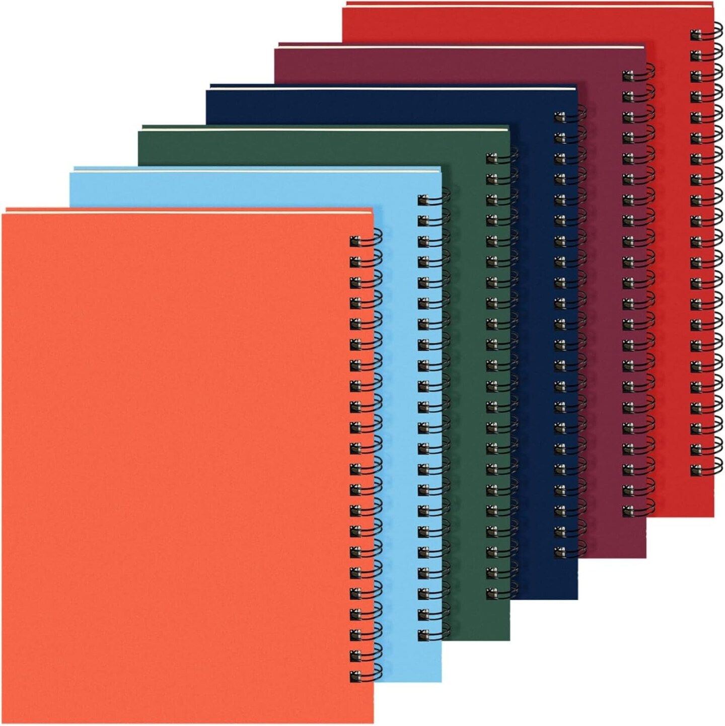 Spiral Notebook Bulk A5 College Ruled Journals Notebooks Lined 8.3 X 5.5 Inch Note Books Writing Thick Paper Notebook for Christmas Office Business School Gifts Supplies(Trendy Colors, 6 Pcs)
