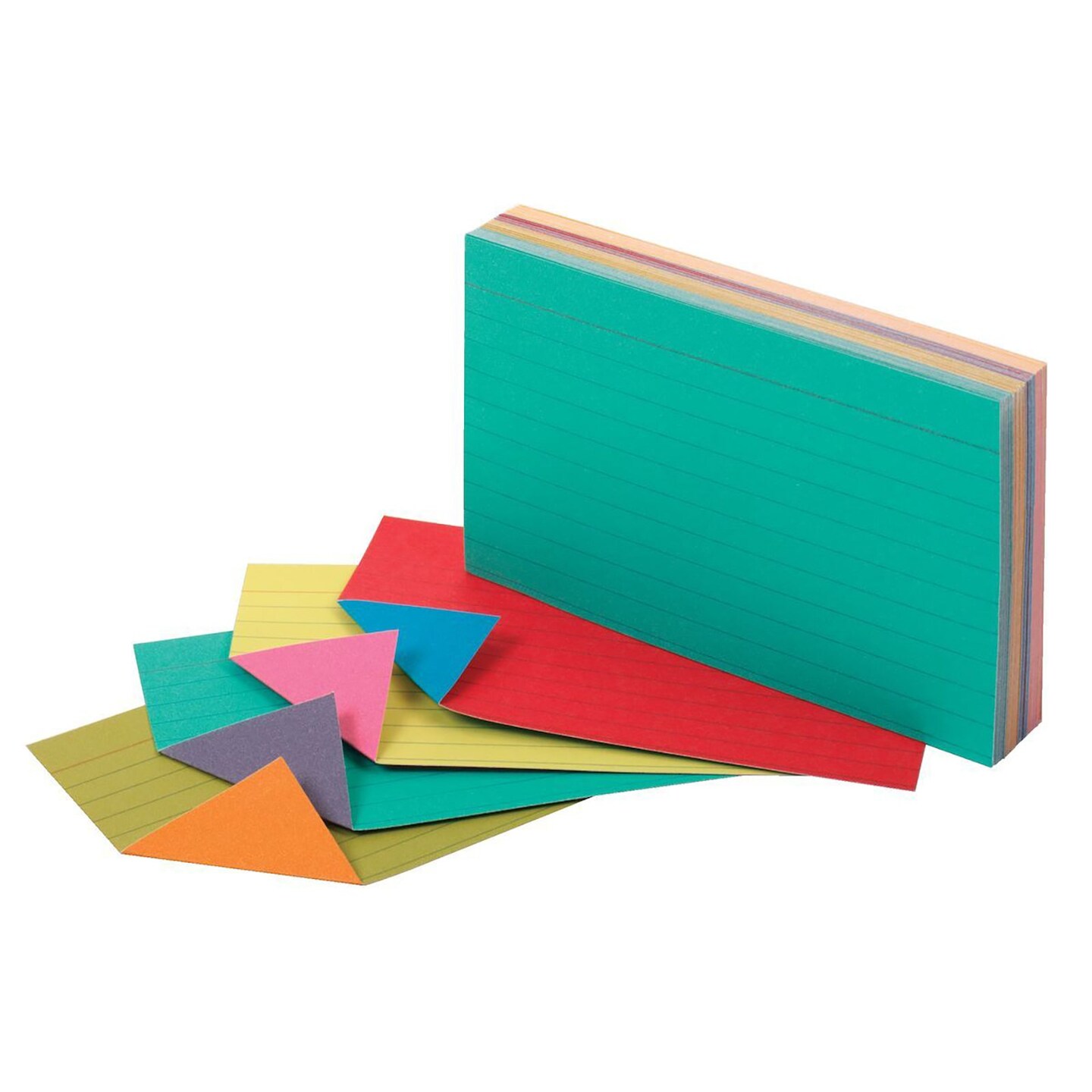 Two-Tone Index Cards, 3&#x22; x 5&#x22;, Assorted Colors, Pack of 100