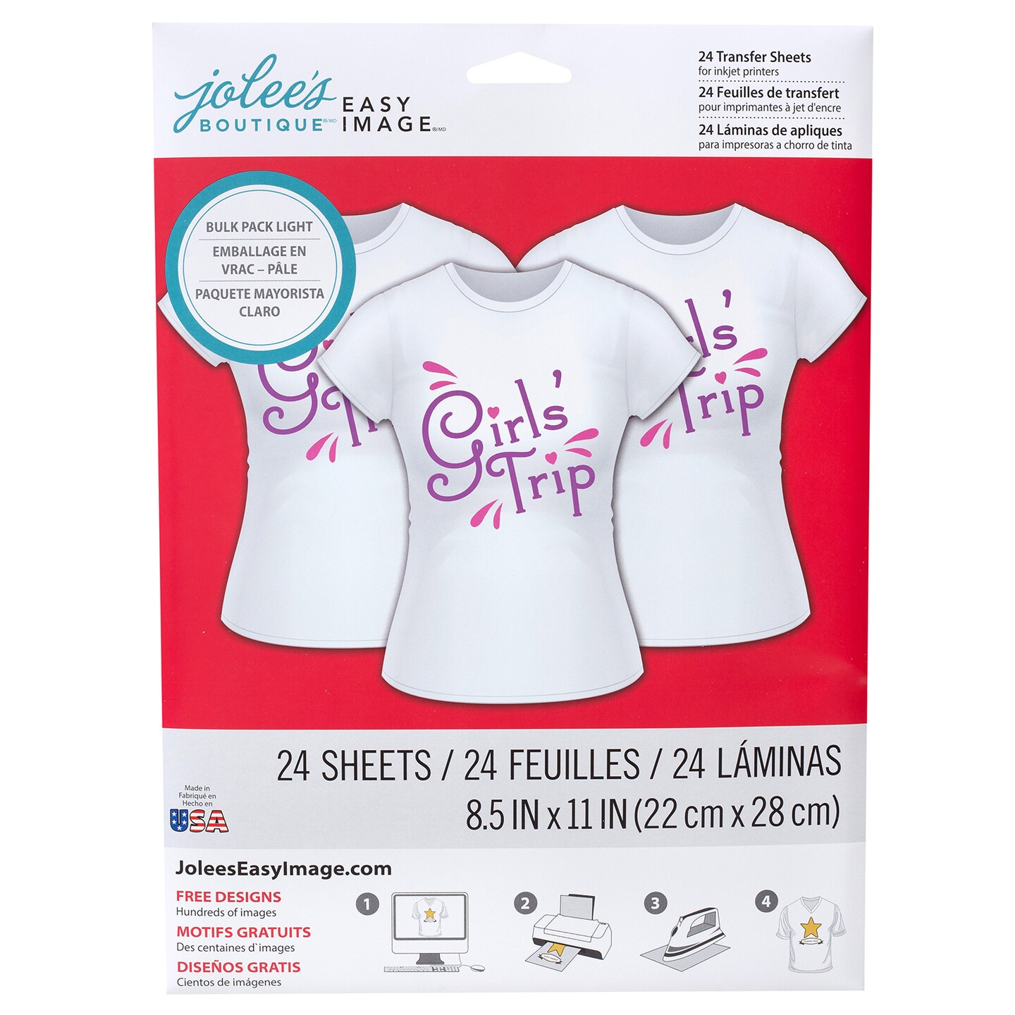 Jolee&#x27;s Easy Image Transfer 8.5&#x22;x11&#x22; 24 Sh/Pkg For Light Fabrics 8600165 Made in USA
