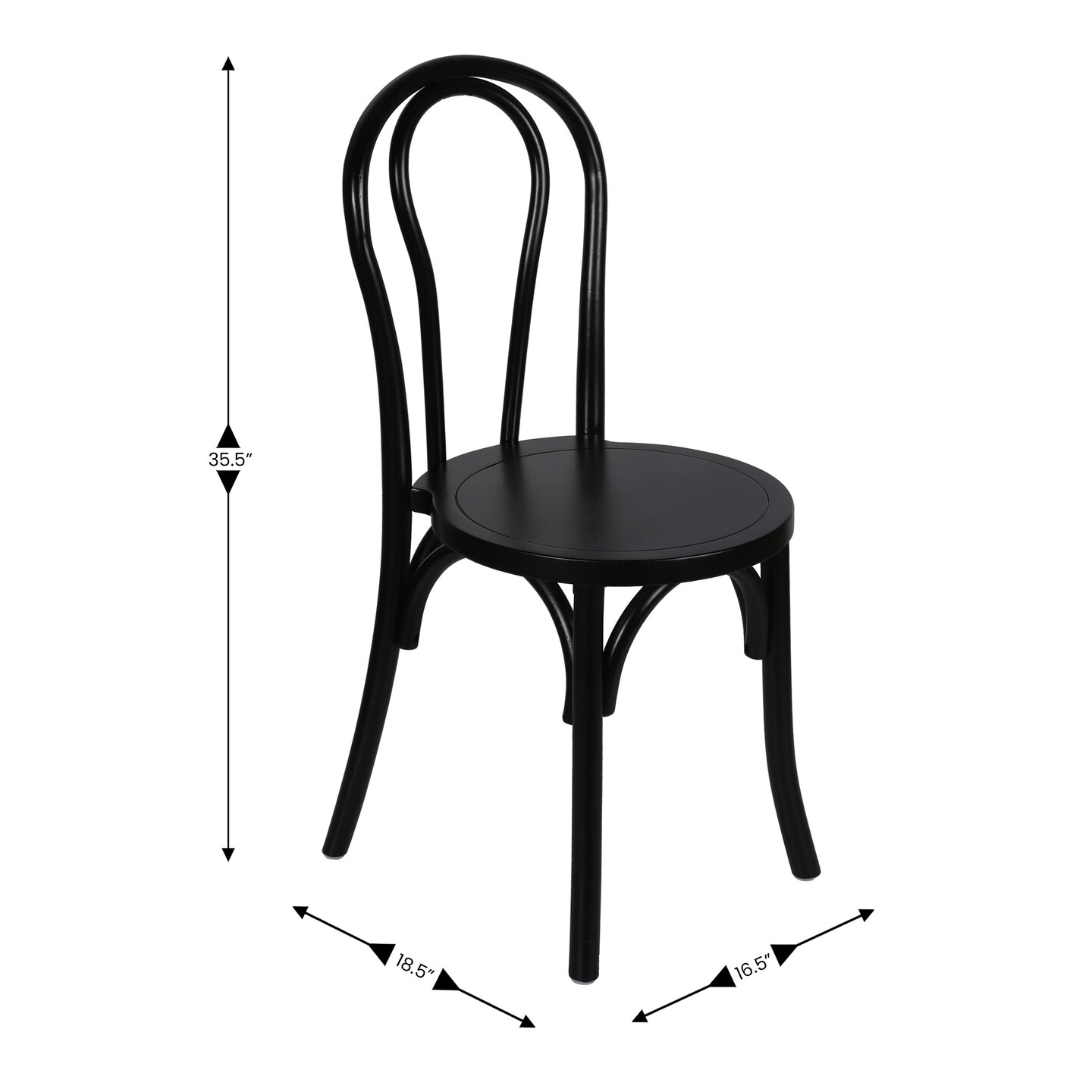 Merrick Lane Lowry Thonet Style Solid Wood Dining Chair with Stackable Design and Elegant Finish