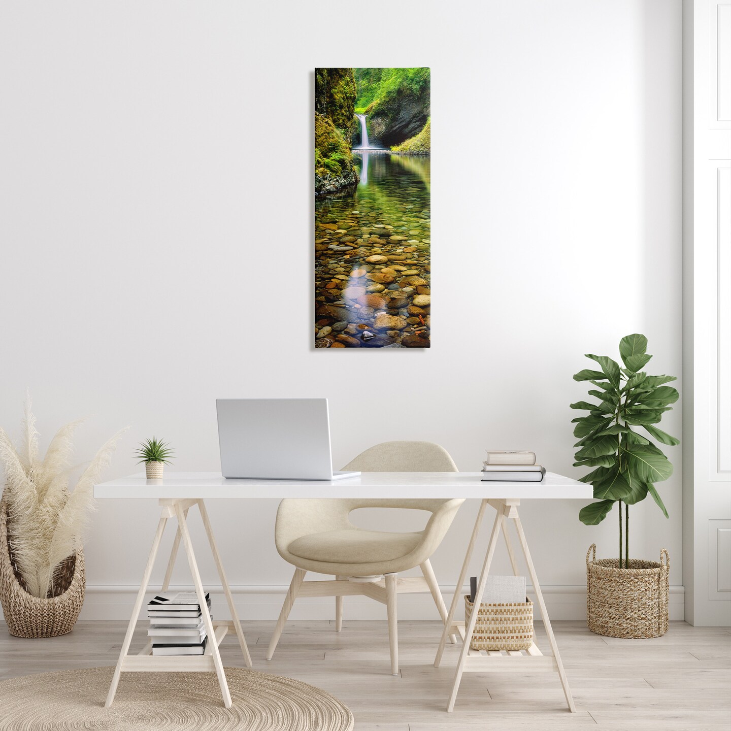 Stupell Industries Clear Stream Waterfall Photography Canvas Wall Art