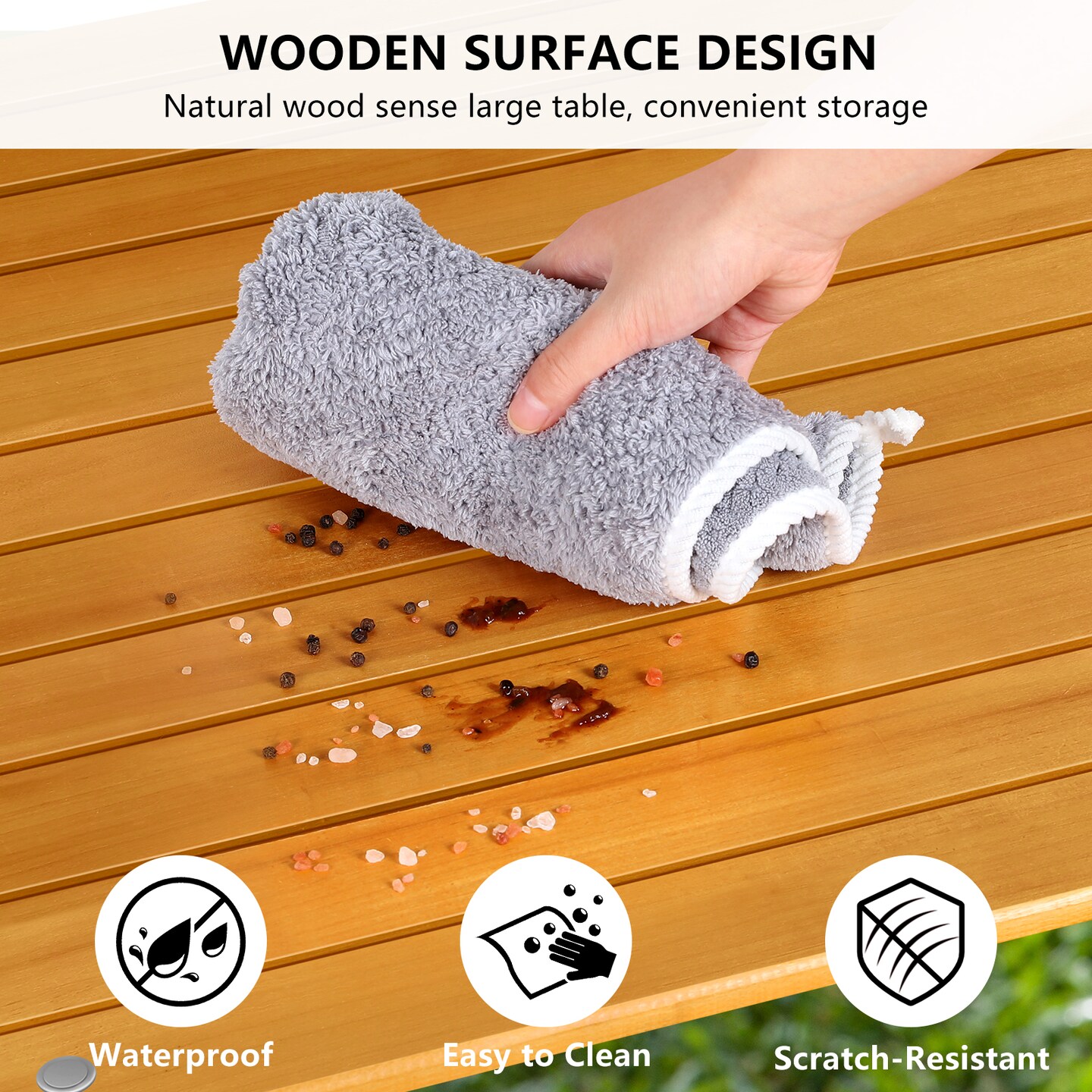 Picnic Folding Roll Up Outdoor Camping Beach Dining Use Low Portable Table with Carrying Bag for Picnics, Camping, Beach, Tailgating, Patio, Kitchen, Living Room