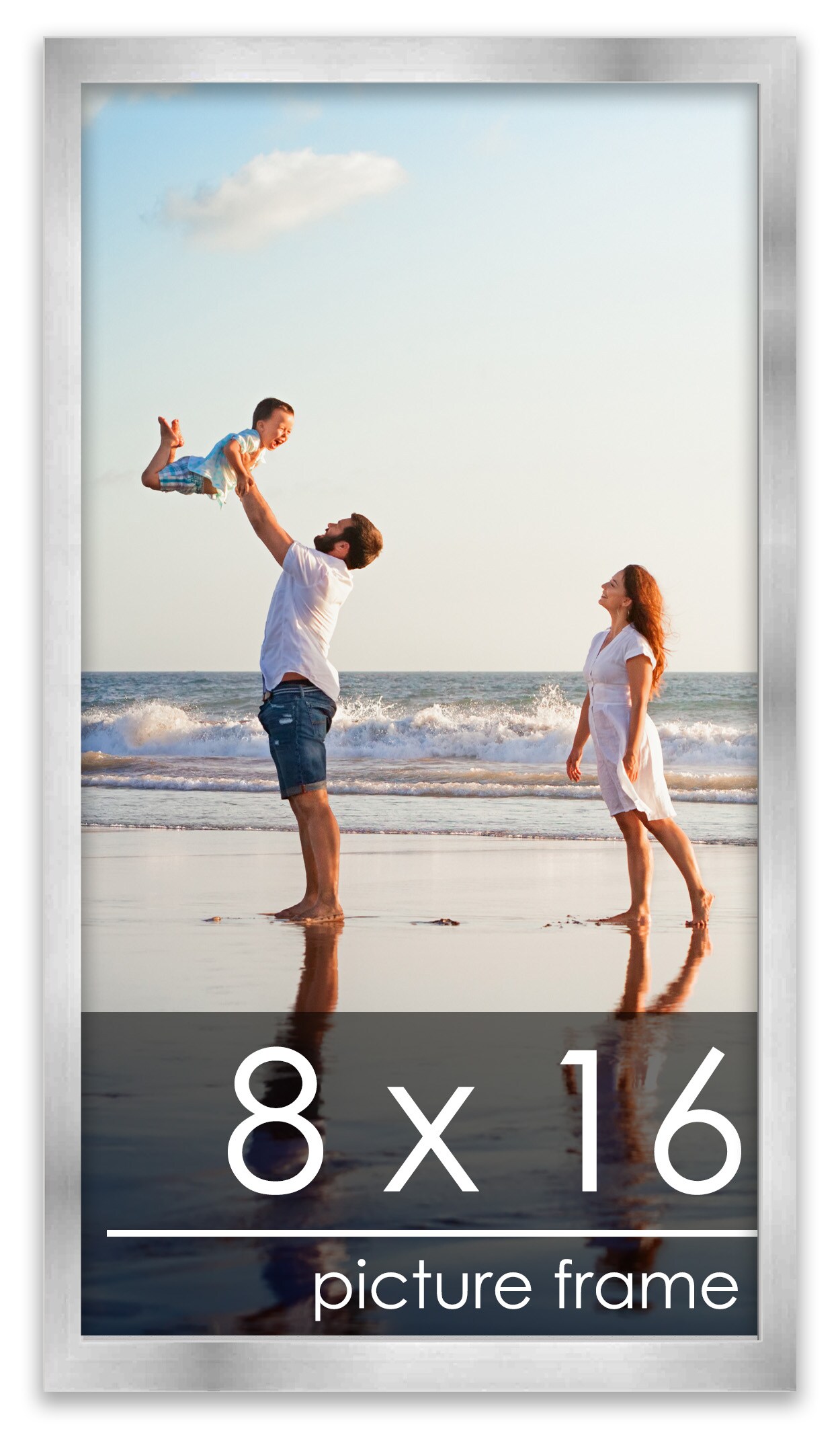 8x16 Solid Wood Picture Frame with UV-Resistant Acrylic & Acid-Free Backing, Available in 6 Finishes: Matte Black, Matte White, Metallic Bronze, Silver, Natural Wood Grain & Mahogany