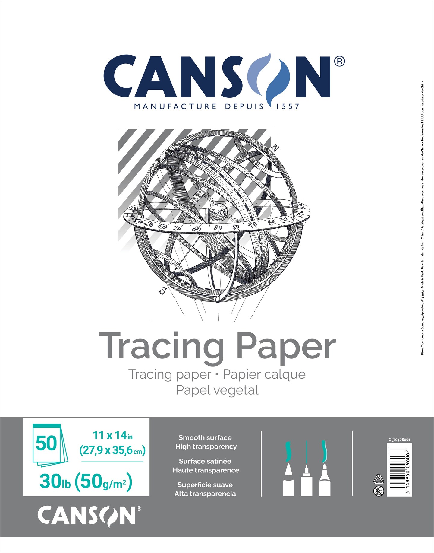 Canson Artist Series Tracing Paper Pad 11&#x22;X14&#x22;-50 Sheets
