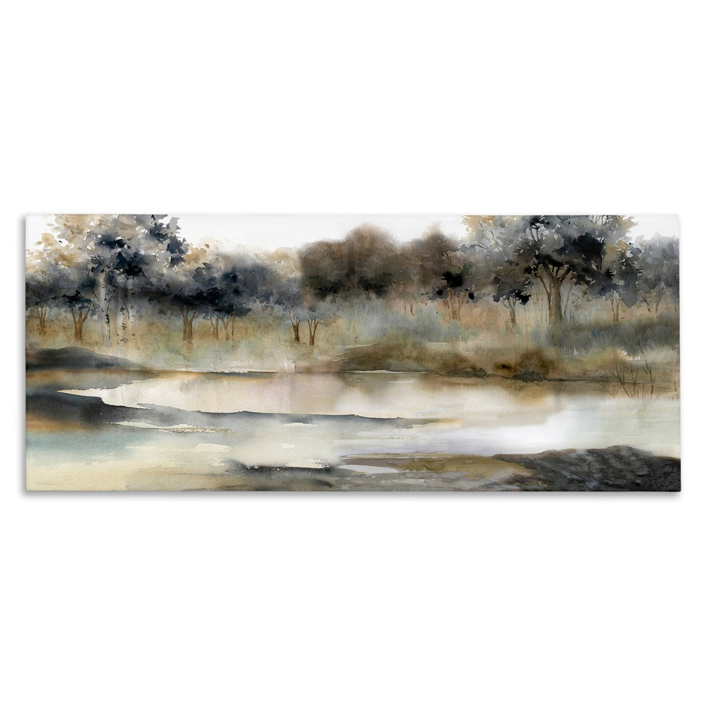 Stupell Industries Trees By Lakeside Landscape Canvas Wall Art