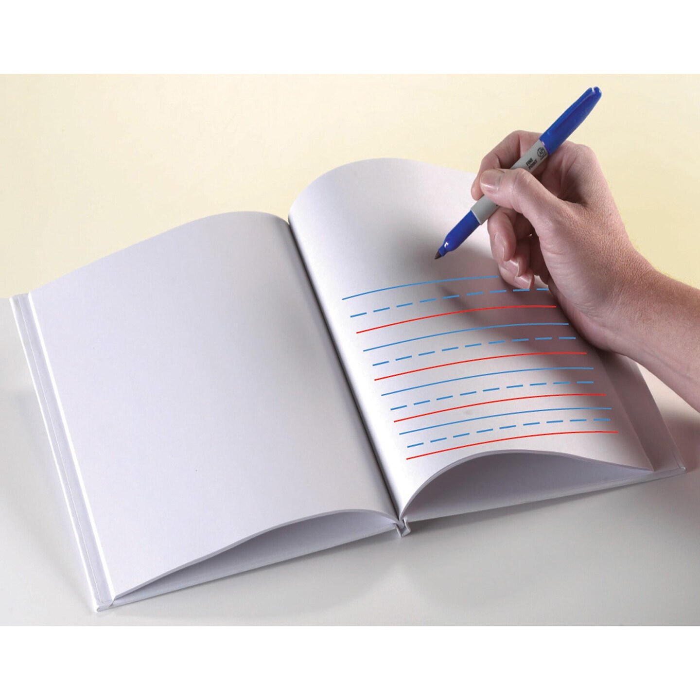 Hardcover Blank Book Primary Lined, 6&#x22; x 8&#x22; Portrait, White
