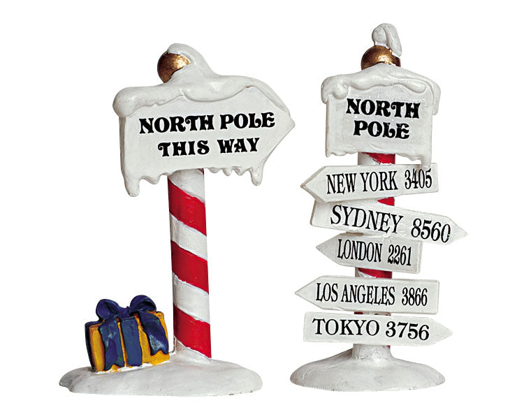 LEMAX North Pole Signs, set of 2 #64455