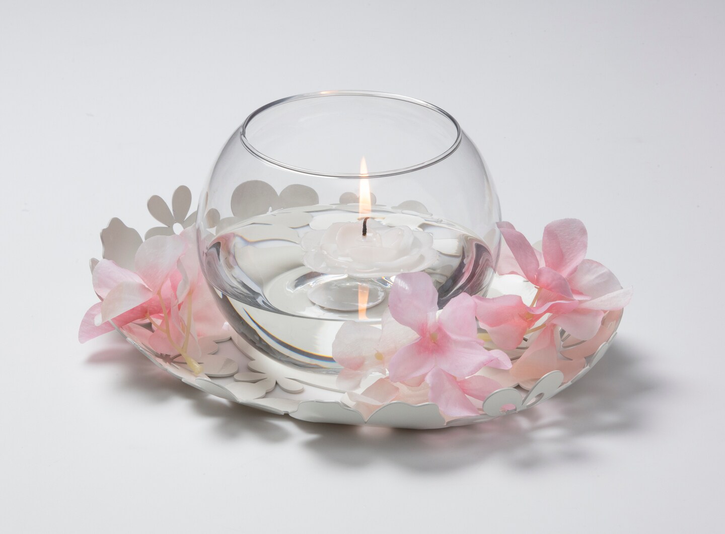 Mango Steam Flower Decorative Metal Centerpiece Plate