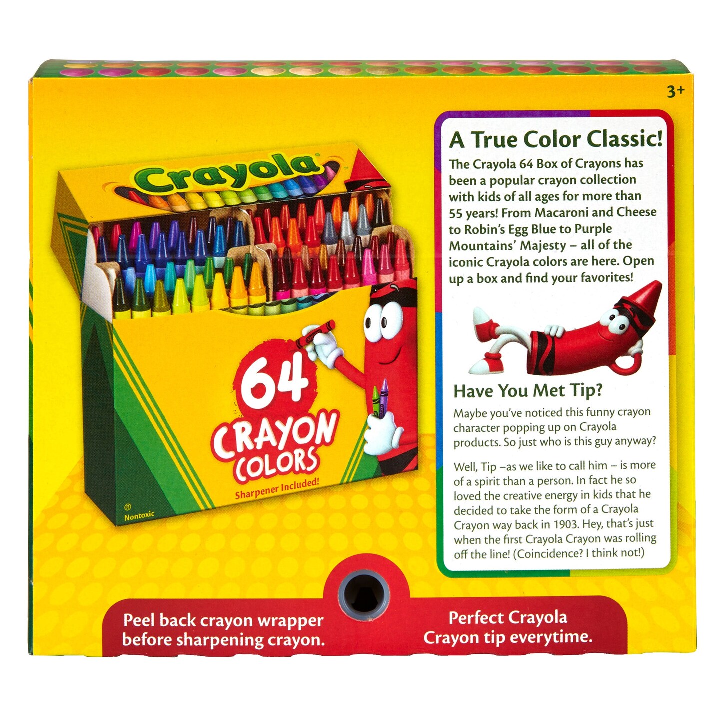 Crayons, Regular Size, 64 Count with Sharpener