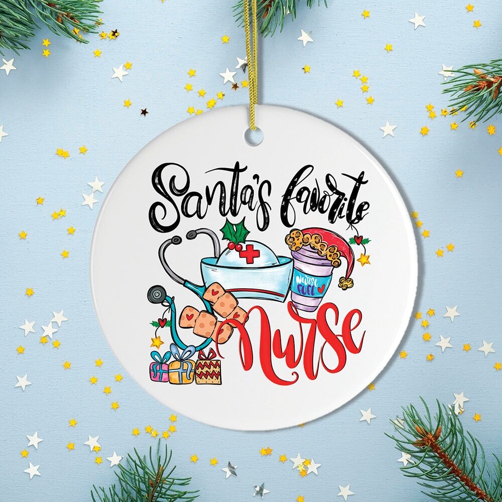 Santa&#x27;s Favorite Nurse Christmas Ornament Bundle Set of Four