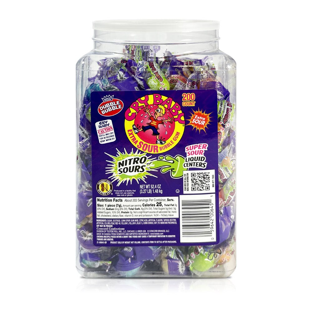 Cry Baby Nitro Sour Jar 200Ct Gum